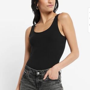 Express Brown Ribbed Fitted Tank Top SZ M